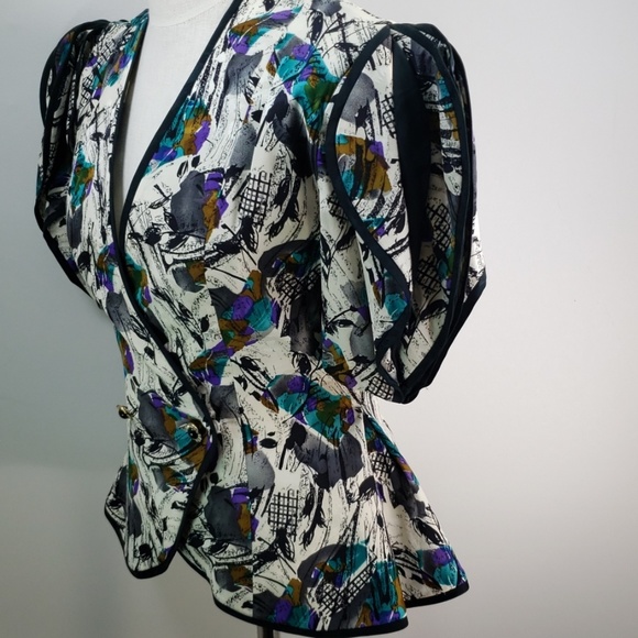 GET YOUR 80S ON! 100% SILK 2 PIECE OUTFIT SIZE 8 - Picture 4 of 7